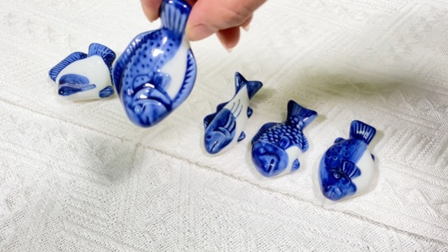 Amazon | Tribetter 箸置き はしおき 魚 彩磁 手描き カトラリー